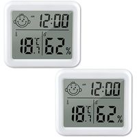 2 Stück Mini LCD Digital Thermometer Hygrometer, Innenthermometer für Babyzimmer Wohnzimmer Büro Kühlschrank
