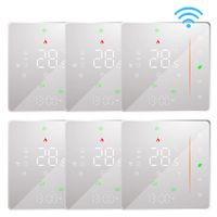 6X WiFi inteligentný izbový termostat termostat, ohrev teplej vody, wifi podlahové kúrenie APP Control Hlasové vyhrievanie Kompatibilné s Alexa/Google for Home – biela