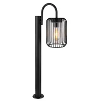 Stehleuchte, Außenlampe, Edelstahl, schwarz, H 80 cm