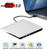 OUYIFAN Externes DVD-Laufwerk, tragbares USB 3.0-CD / DVD +/- RW-Laufwerk / DVD-Player für Laptop CD-ROM-Brenner Kompatibel mit Laptop-Desktop-PC Windows Linux OS Apple Mac White