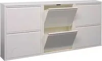 k-hometrends Schuhschrank KEKE 2-White XXL stilvoller Schuhschrank, schmaler Organizer, 150x70x15cm