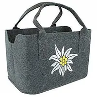GILDE taška, obdélníková, "Edelweiss", motiv edelweiss, plsť, tmavě šedá, světle šedá, , 2 kusy podle obrázku, d. 24 cm, š. 40 cm, v. 26 cm 42436