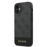 Guess GUHCP12SG4GLGR iPhone 12 mini 5,4" šedý/šedý Ochranné pouzdro Hardcase 4G Stripe Collection