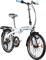 Agon Parklane Klapprad für Damen und Herren 150 - 185 cm 6 Gang Fahrrad Faltrad StVZO weiß/blau
