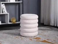 Hocker aus cremefarbenem Cord - ECAMBI