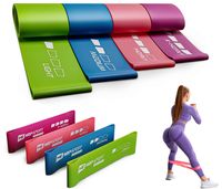 Hop-Sport Fitnessbänder HS-L675RL Wiederstandsbänder 600x75mm 4er Set Gymnastikband, Trainingsband für Muskelaufbau Pilates Yoga