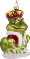 BRUBAKER Froschkönig - Handbemalte Weihnachtskugel aus Glas - Christbaumschmuck Figuren lustig Deko Anhänger Baumkugel - ca. 9.5 cm