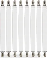Nastavitelný napínač prostěradel, 8 kusů Elastický napínač prostěradel, bílý Napínač prostěradel, napínač prostěradel s kovovými sponami, na prostěradlo, matraci, žehlicí prkno nebo pohovku