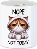 Nope Not Today Spardose Katze Lustig Süß Geschenkidee für Morgenmuffel