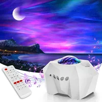 Crebeau LED-Sternenhimmel-Projektor-Licht mit Fernbedienung und Timer,  Bluetooth-Lautsprecher, Delikatesse, rotierende Wasserwellen, Nachtlichter  für