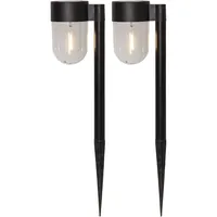LED-Solar-Wegeleuchte 'Cupola', 2er Set, schwarz