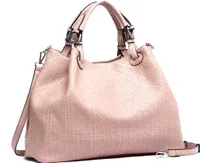 Shopper Flecht in softem Material, groß von collezione alessandro