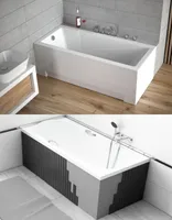 BADLAND Badewanne Rechteck Modern 180x80 mit Ablaufgarnitur, Füßen und Styroporverkleidung GRATIS