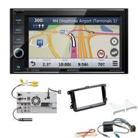 Kenwood DNR3190BTS 2 DIn Autoradio Navigation mit Apple CarPlay Bluetooth USB HDMI für Volkswagen VW Amarok ab 2010 piano black