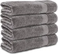 Komfortec 4er Duschtücher 70x140 cm Set aus 100% Baumwolle, 470g/m², Frottee, Weich, Anthrazit Grau