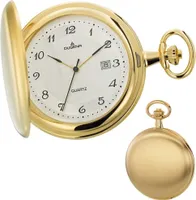 DUGENA 4460302 Taschenuhr Savonette mit Kette gold
