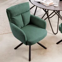 Drehbarer Retro Stuhl BIG GEORGE grün mit Armlehnen und Bonellfederkernpolsterung