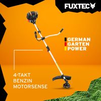 FUXTEC 4-Takt Benzin Motorsense | Freischneider mit 42,5ccm | Rasentrimmer 1,7PS | Fadenmäher | 8kg | 320 mm | mit Faden + Messer | FX-4MS142