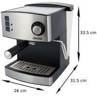 Mesko Espresso Maschine Edelstahl | 1,6 Liter | 15bar | 850 Watt