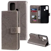 Xiaomi Redmi 9C Mobile Phone Case Flip Case Cover Ochranné pouzdro kryt pouzdro Mandala Grey