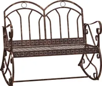 Outsunny Zahradní lavička Houpací lavička Parková lavička Lavička pro 2 osoby Kov 104 x 75 x 95,5 cm