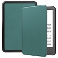 Case2go - Hülle kompatibel mit Amazon Kindle 11 (2022) - TPU klapphülle - Mit AutoWake-Funktion - Dunkelgrün