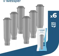 Wessper AquaClaro Wasserfilter kompatibel mit Krups, passt viele Modelle von Krups, Siemens, Bosch, AEG, Tefal, Neff, Gaggenau (6er Pack)