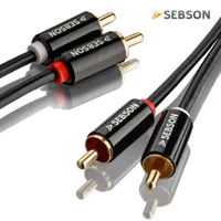 Cinch Kabel 2m für HiFi & Heimkino Anlagen, AUX Audio Kabel RCA Stecker SEBSON