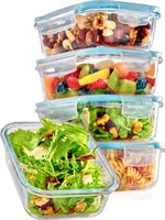Praknu Glasbehälter mit Deckel - 4er Set Frischhaltedosen - 500 ml - Stapelbar & Luftdicht - BPA-frei - Spülmaschinenfest - Gefrierschrank und Mikrowellengeeignet