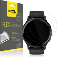 2x Schutzfolie für Garmin Venu 3 Folie, 100% Displayabdeckung, dipos Flex