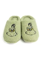 The Grinch Plüsch Hausschuhe für Damen - Fleece Frauen Puschen Schlappen Slipper Pantoffeln Grün 41-42