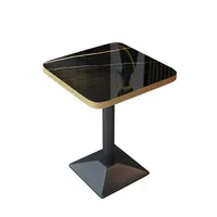 360Home  Gastronomiemöbel Cafe Bar Restaurants Hotel Einrichtung Tisch Bistrotisch JBHT Schwarz gold  60*60*75cm