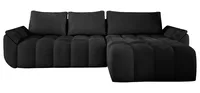 Ecksofa mit Schlaffunktion CALVANI 185x282x83 cm, Sofa L-Form, Eckcouch mit Bettkasten, Polsterecke, Wohnlandschaft Samtstoff - Anthrazit MH97