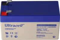 UL1.3-12 Ultracell Blei Akku 12 Volt, 1,3Ah mit 2 Faston 4,8mm Kontakten
