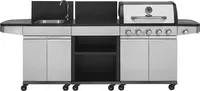 Justus BBQ Gasgrill Outdoorküche "Juno" inkl. Anschlussarmatur silber / schwarz 5 +1 Brenner