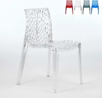 Gruvyer Stapelbarer transparenter Polycarbonat-Stuhl für Bars und Restaurants - Transparent