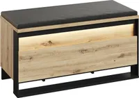 Schuschrank Quant QG-03 Sitzbank 92x40x49 cm Dielenbank mit Staraum Artisan Eiche Loft