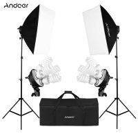 Andoer Studio Foto Lighting Kit mit 2 * Softbox / 2 * 4in1 Lampenfassung / 8 * 45W Lampe / 2 * Licht-Standplatz / 1 * Tragetasche
