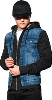 Ombre Clothing Herren-Jeansjacke Eunike schwarz L