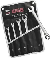 Ratschenring-Maulschlüssel-Satz WGB 5-tlg in Rolltasche, umschaltbar