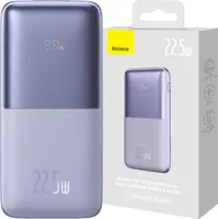 Baseus Bipow Pro Powerbank 10000Mah 22.5W + Kabel Usb 3A 0.3M Fioletowy (Ppbd040005)