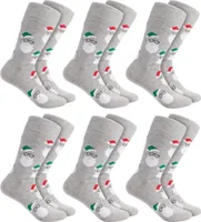 BRUBAKER 6 Paar Weihnachtssocken für Damen und Herren - Lustige Socken Weihnachten, Weihnachtsmannbärte, Größe 41-45