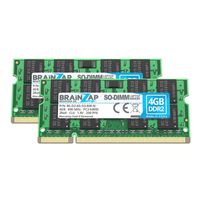 BRAINZAP 8 GB (2x 4 GB) DDR2 RAM SO-DIMM PC2-6400S 2Rx8 800 MHz 1,8 V CL6 Pamäť pre notebooky