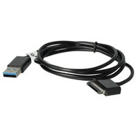 vhbw 1x USB Kabel kompatibel mit Asus Eee Pad Transformer TF201, TF300, TF300T Tablet - Datenkabel (Standard-USB Typ A) 2in1 Ladekabel, 100cm Schwarz