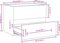 vidaXL Waschbeckenunterschrank Schwarz 60x38,5x45 cm Holzwerkstoff