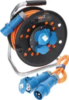 KALLE DAS KABEL CEE Campingkabeltrommel H07BQ-F 3G 2,5 mm² 25 Meter 230V 16A Schutzart IP44 + Anschlussleitung 1,5 Meter EXTREME SIGNAL ORANGE Kabeltrommel Campingkabel Wohnmobil-Kabel Caravantrommel