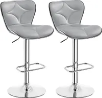 Yaheetech 2er Barhocker-Set Sitzhocker mit Rückenlehne & Fußstütze Höhenverstellbarer Barstühle Sitzhöhe 61 cm - 82,5 cm bis 136 kg Belastbar