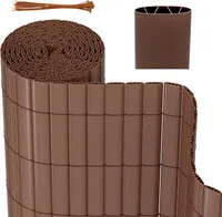 Jopassy soukromí screen mat PVC soukromí plot hnědý větrolam pro zahradu balkon a terasu 80x500cm Stabilní W-tvar