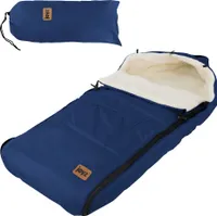 Joyz Universal Fußsack Blau, für Babyschale, Kinderwagen & Buggy, Sitzauflage aus Fleece, Kuschelsack mit Reißverschluss, Kopfteil & Tasche
