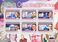 Briefmarken Guinea 2009 Mi 6547-6552 Kleinbogen (kompl. Ausgabe) postfrisch Barack Obama tritt sein Amt an